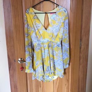 Yellow flower romper